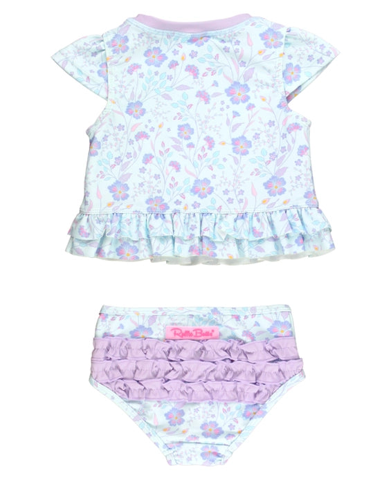 Fairytale Garden Cap Sleeve Ruffle Hem Bikini 2-Piece