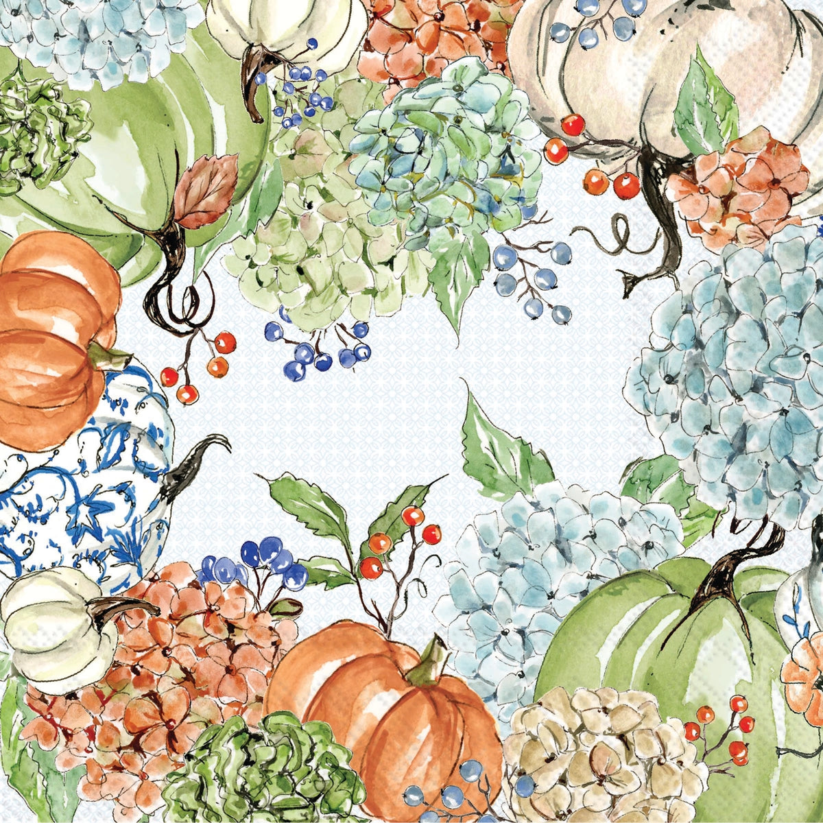 Fall Hydrangea Allover Lunch Napkins