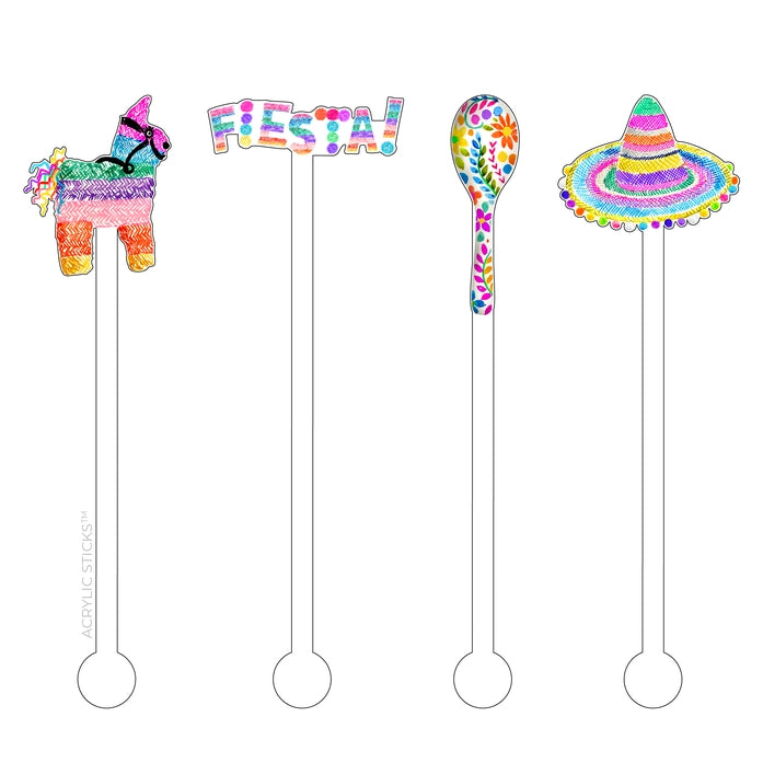 Let's Fiesta Amigo Acrylic Stir Sticks