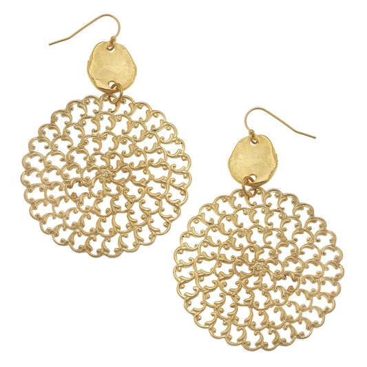 Gold and Filigree Earrings