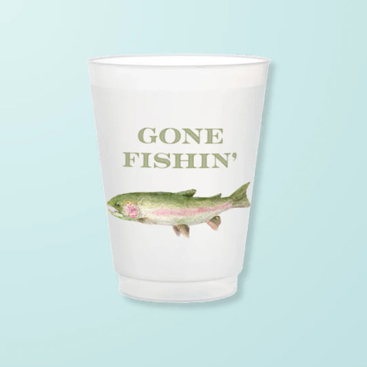 Gone Fishing Frosted Cup