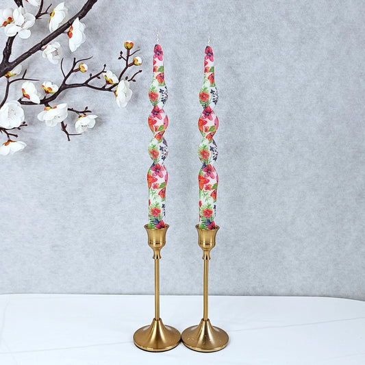 2-Pack Flower Taper Candles