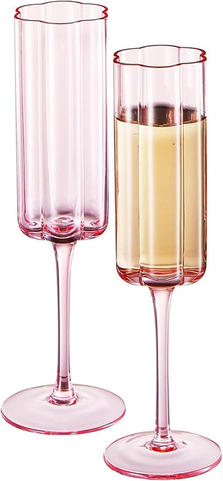 Flower Vintage Champagne Flute Glassware