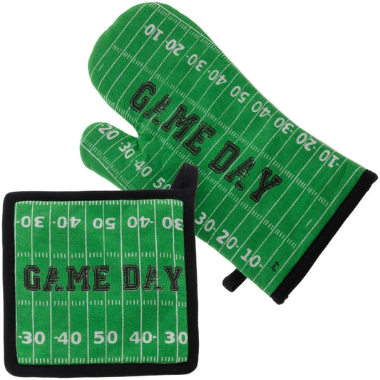 Football Fever Pot Holder & Oven Mitt Set