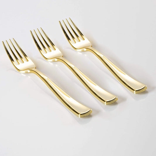 Classic Design Gold Plastic Forks