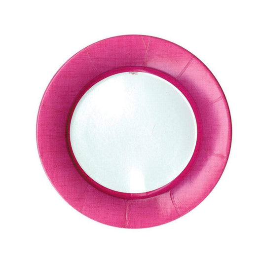 Fuchsia Linen Border Paper Salad & Dessert Plates
