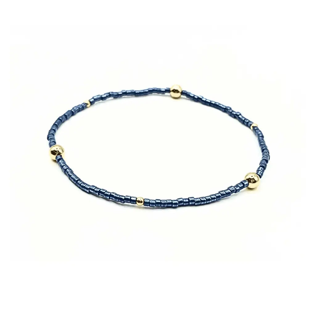 Game Day Gold-Filled & Seed Bead Waterproof Bracelet