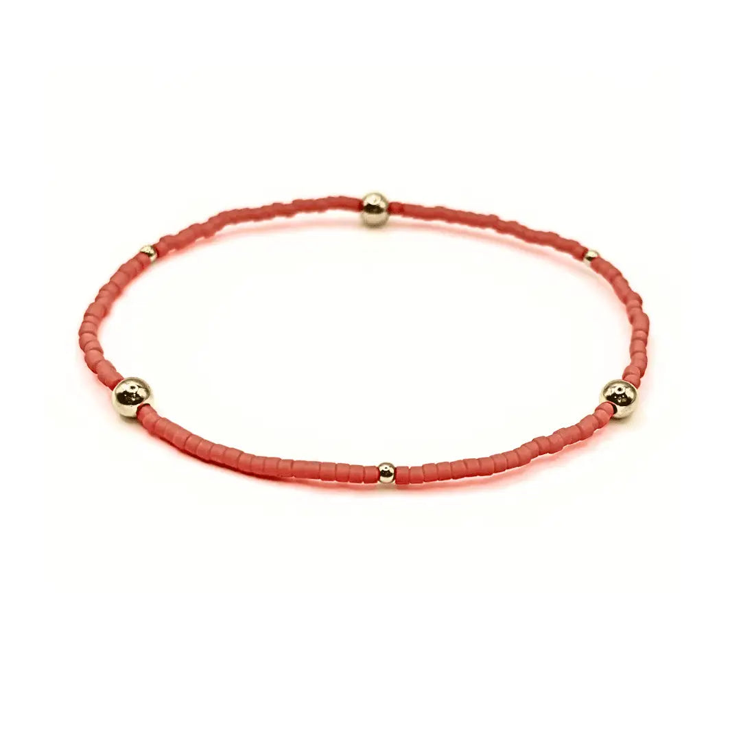 Game Day Gold-Filled & Seed Bead Waterproof Bracelet