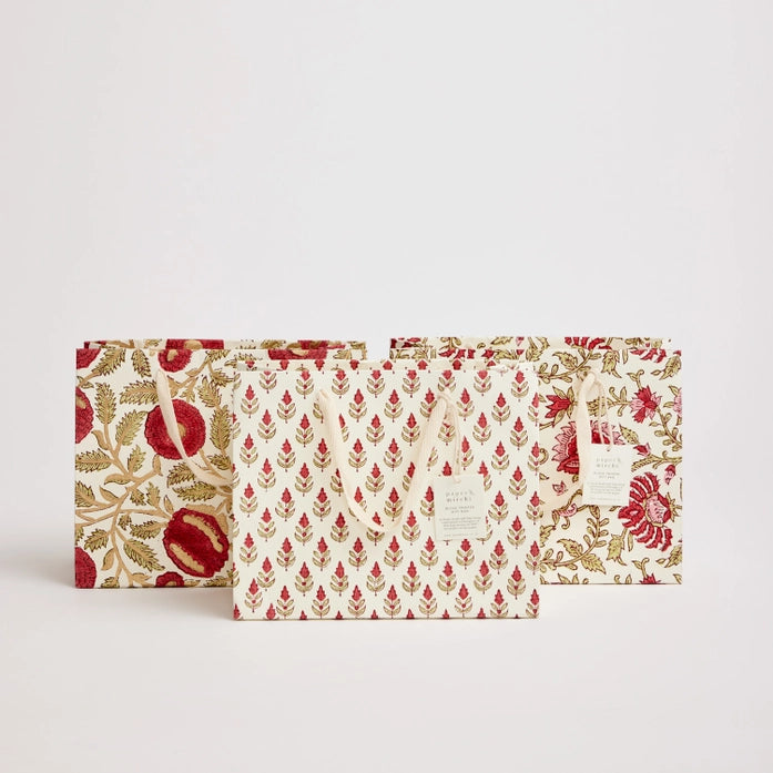 Festive Hand Block Printed Gift Bags