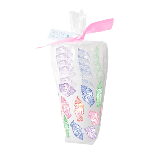 Colorful Ginger Jars Frosted Cups
