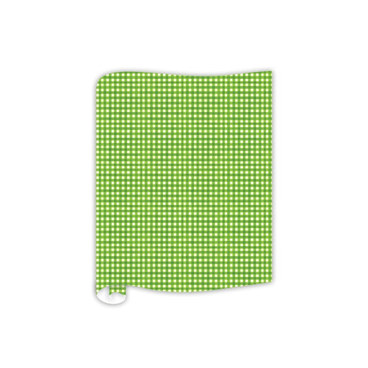 Grass Green Gingham Paper Table Runner