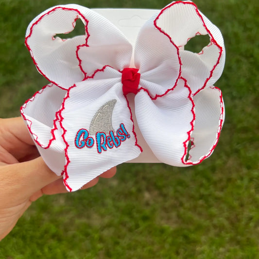 Go Rebs Hair Bow