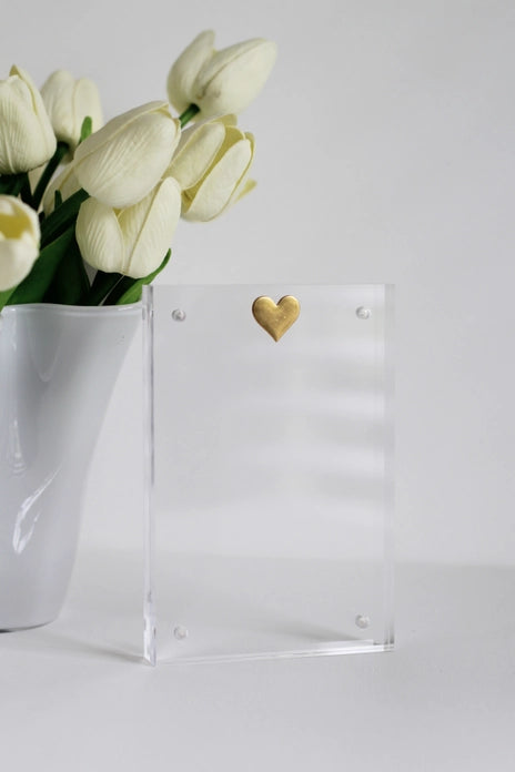 Acrylic Frame with Gold Heart