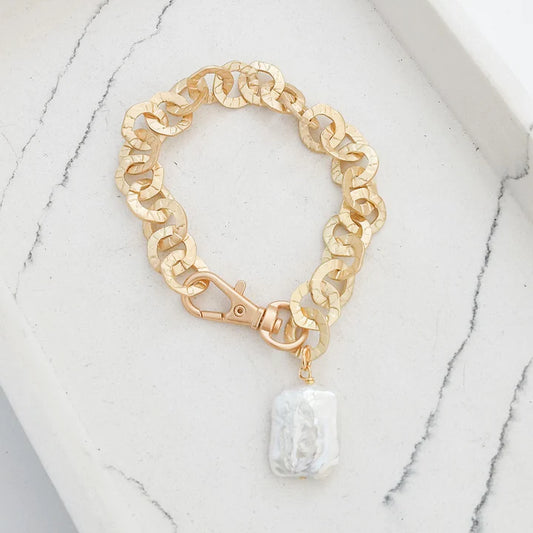 Toggle Pearl Nugget Bracelet