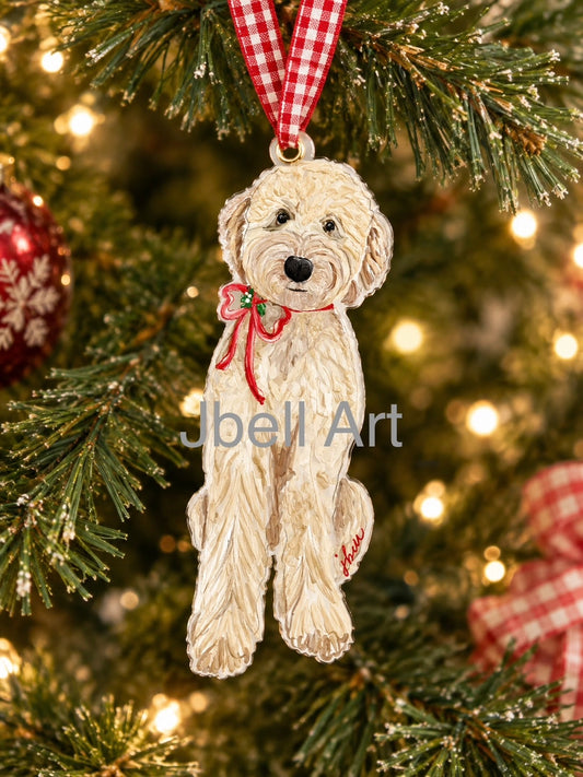 Apricot Goldendoodle Acrylic Ornament