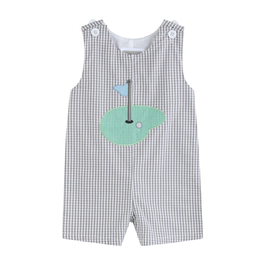 Gray Gingham Golf Shortalls