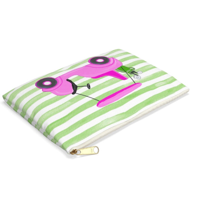 Pink Golf Cart Canvas Pouch