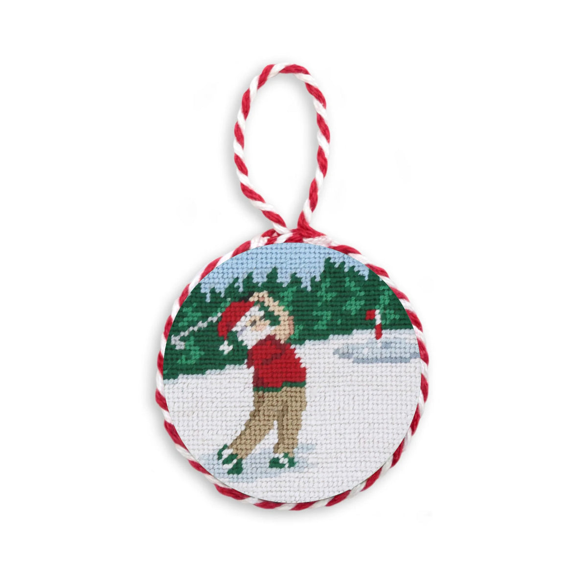 Golfing Santa Ornament