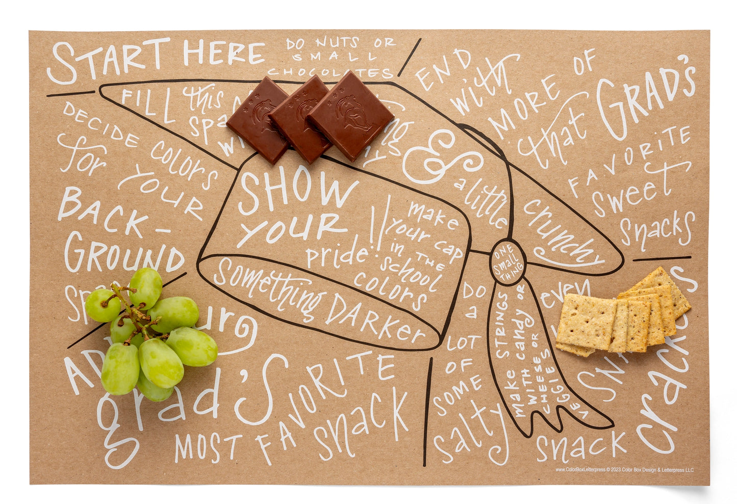 Graduation Cap Charcuterie Cheat Sheet