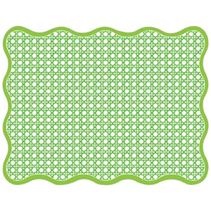 Grass Green Cane Rattan Trellis Pattern Posh Diecut Placemat