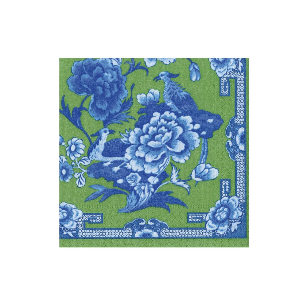 Green and Blue Plate Cocktail Napkins
