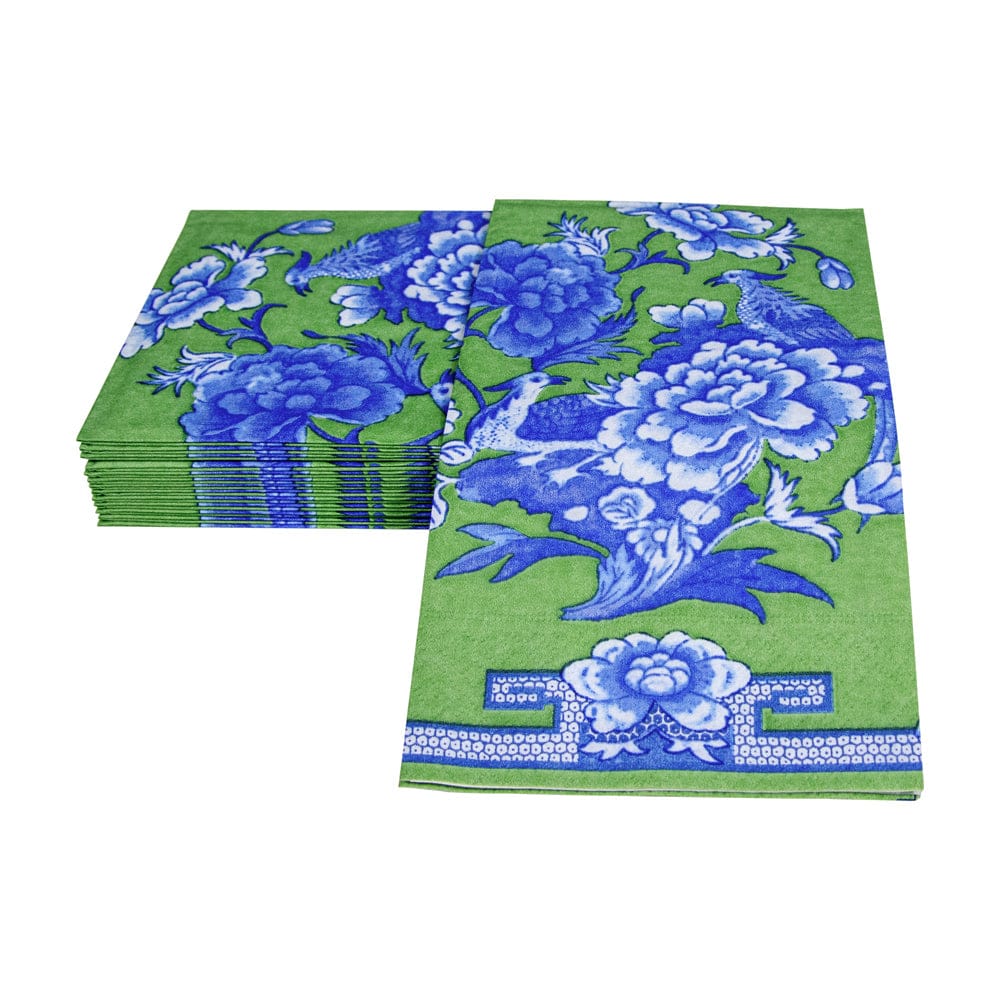 Green And Blue Plate Guest Towels