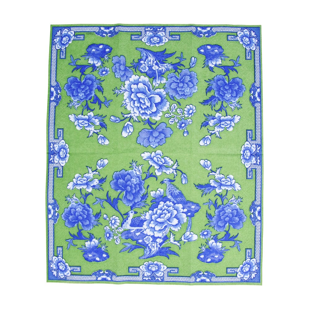 Green And Blue Plate Guest Towels