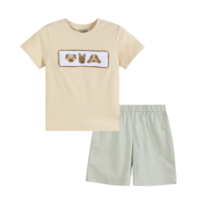 Green Dog Smocked Tshirt and Shorts