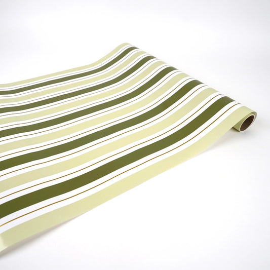 Green Stripe Paper Table Runner