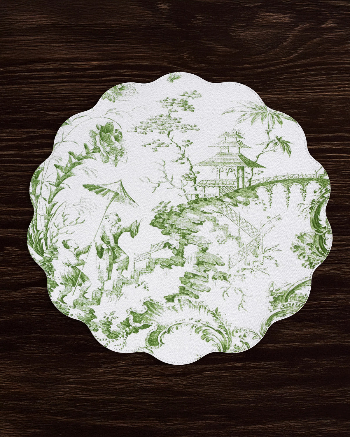 Vida Chinoiserie Reversible Round Placemats Set of 4