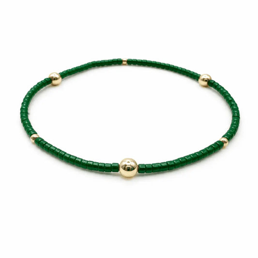 Game Day Green & Gold Filled Bracelet