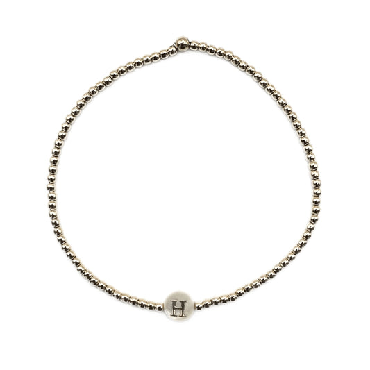 2mm Gold Filled Initial Mother of Pearl Charm Waterproof Bracelet