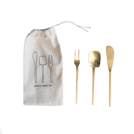 Hammered Steel Utensil Set of 3