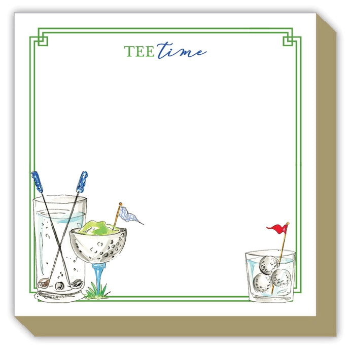 Handpainted Tee Time Cocktails Luxe Notepad