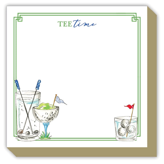 Handpainted Tee Time Cocktails Luxe Notepad