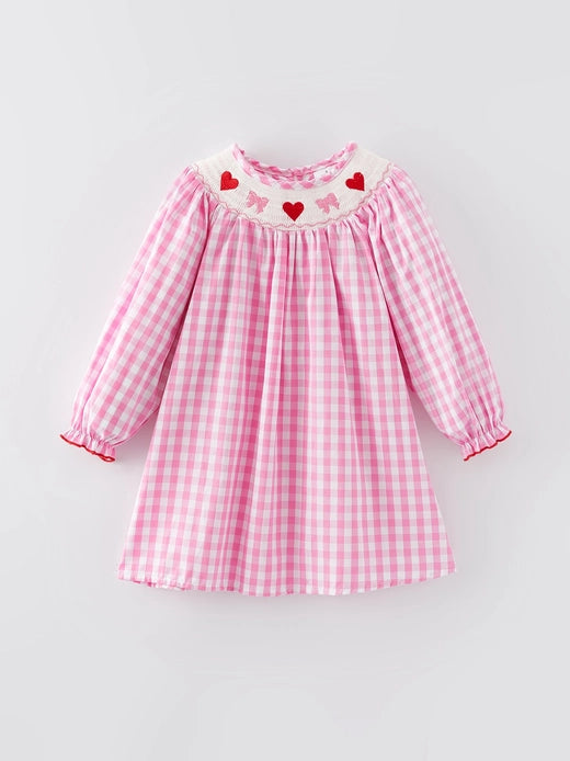 Bow Heart Smocked Dress