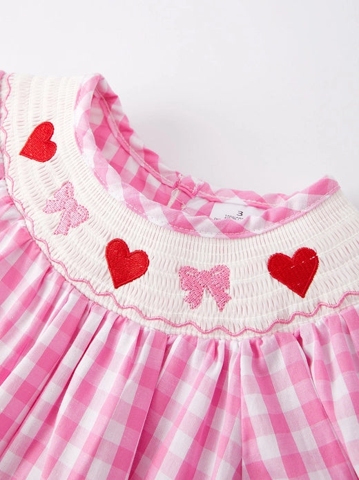 Bow Heart Smocked Dress