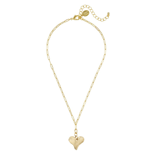 Susan Shaw Heart Paperclip Necklace