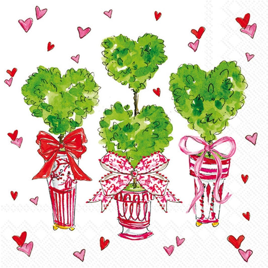 Heart Topiary Paper Cocktail Napkins