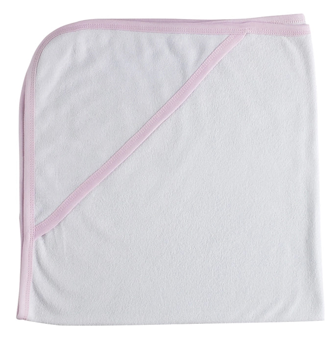 Hooded Towel with Pink Binding