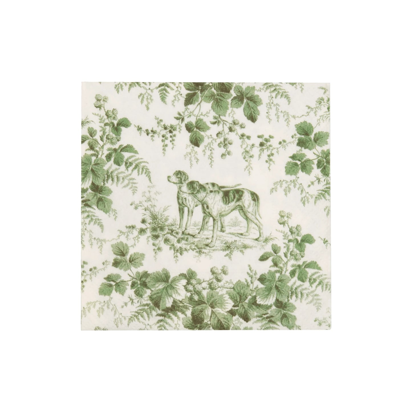 Hunting Toile Evergreen Cocktail Napkins