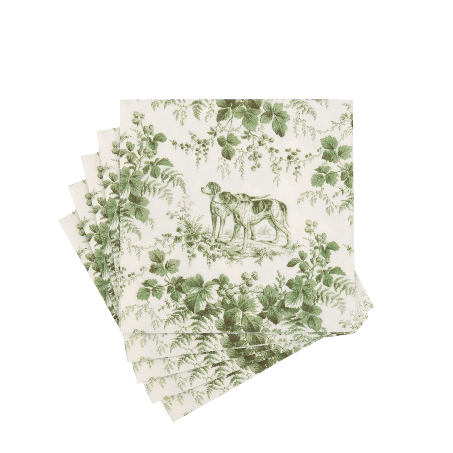 Hunting Toile Evergreen Cocktail Napkins