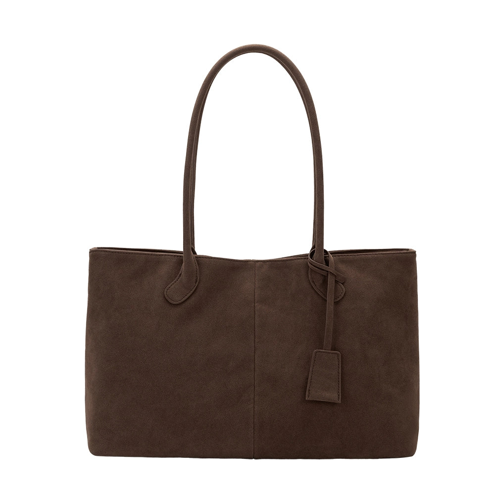 Irene Chocolate Vegan Suede Shoulder Bag