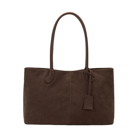Irene Chocolate Vegan Suede Shoulder Bag
