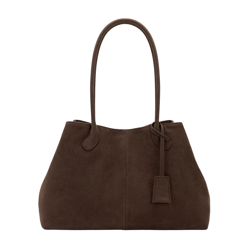 Irene Chocolate Vegan Suede Shoulder Bag