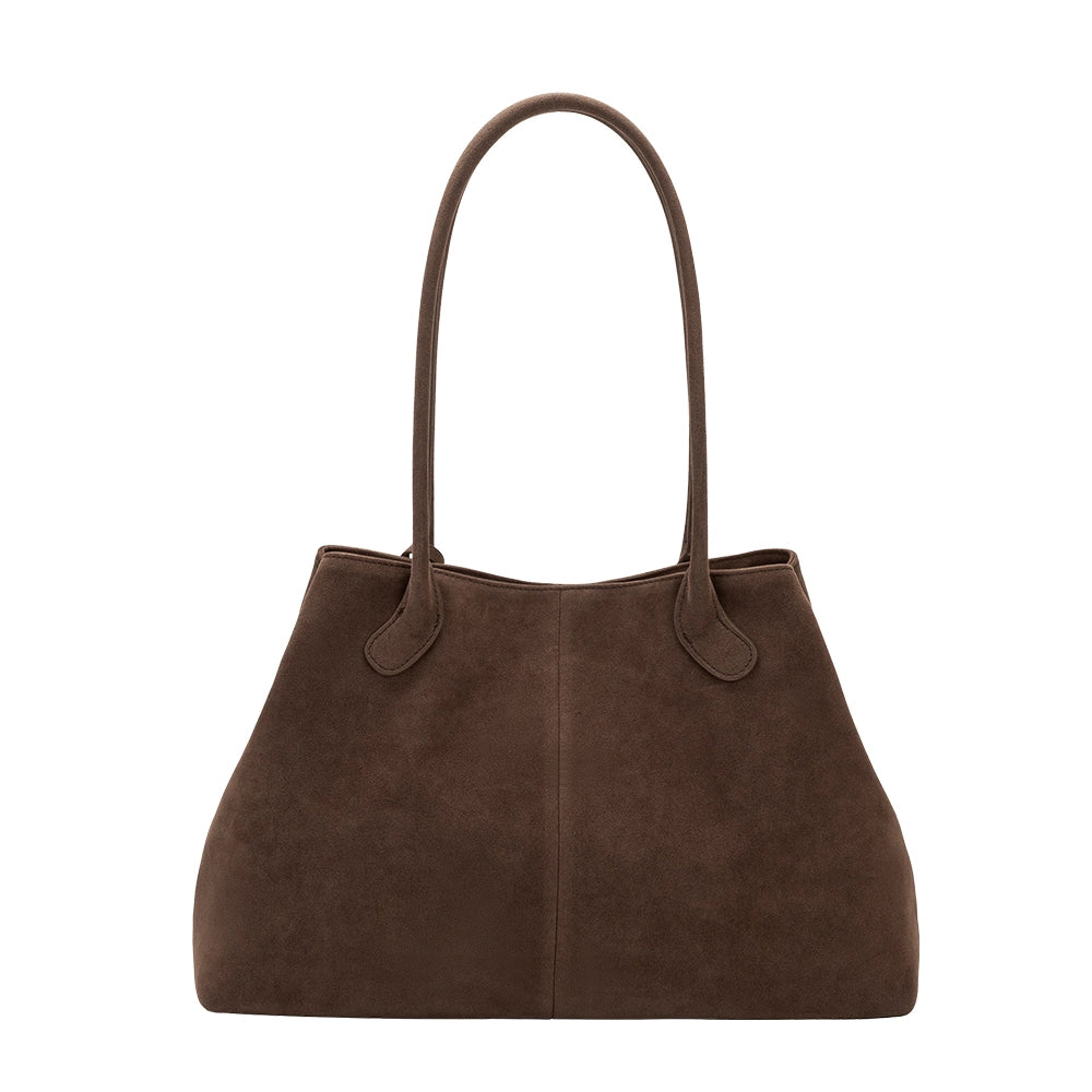 Irene Chocolate Vegan Suede Shoulder Bag