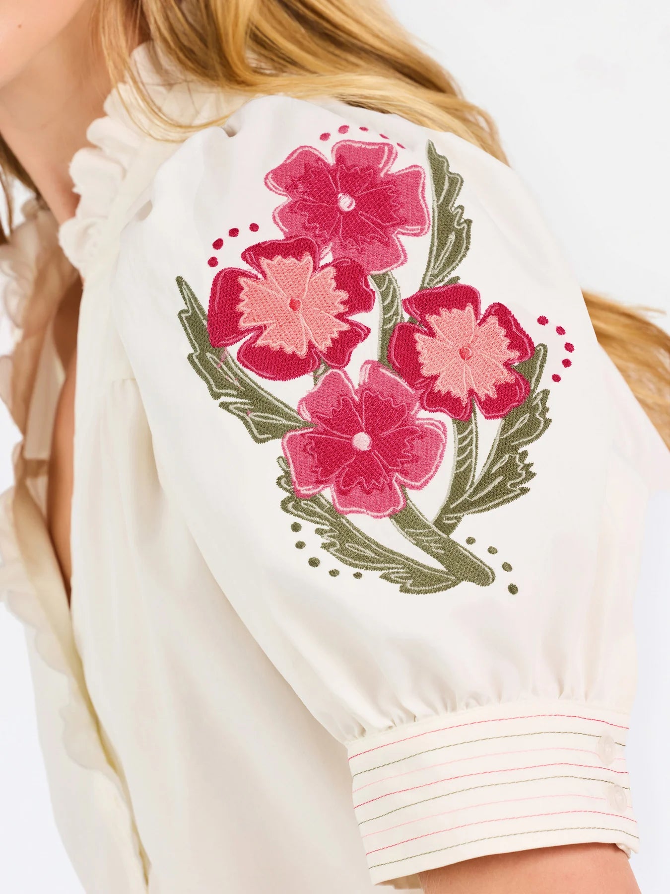 Emmie Embroidered Ivory Floral Top