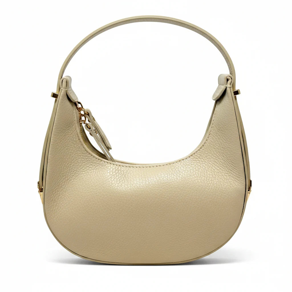 Leather Half-Moon Shoulder Bag