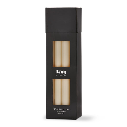 12" Ivory Straight Candle