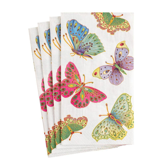 Jeweled Butterflies Pearl Paper Guest Towel Napkins